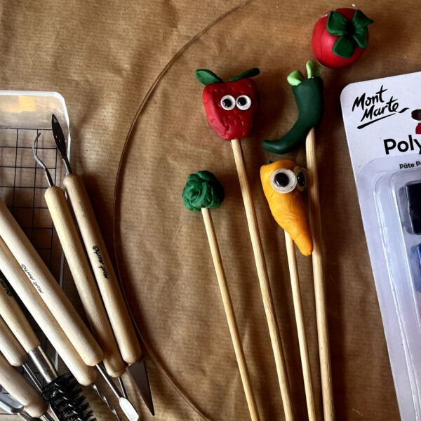 Polymer clay “veggies”